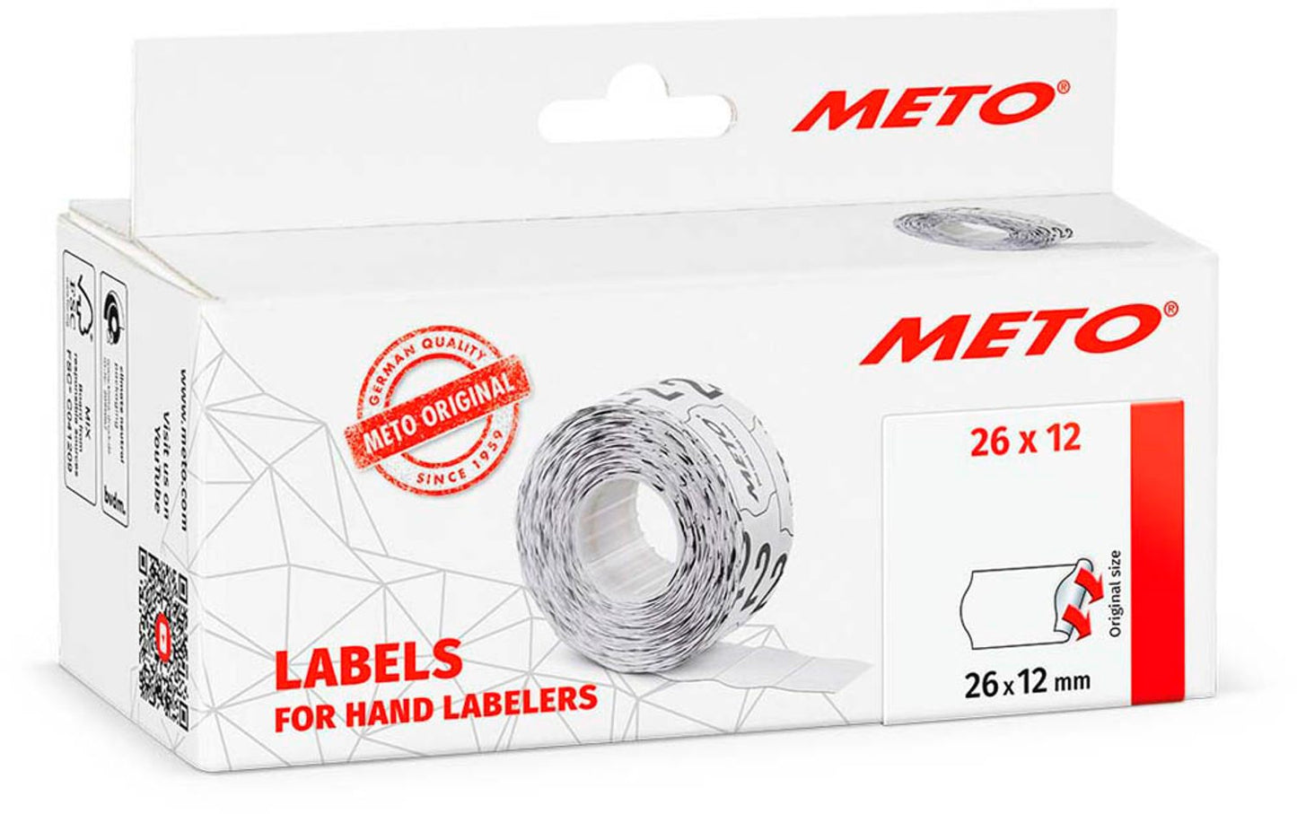 METO Preisetiketten permanent 26,0 x 12,0 mm, 6 Rollen