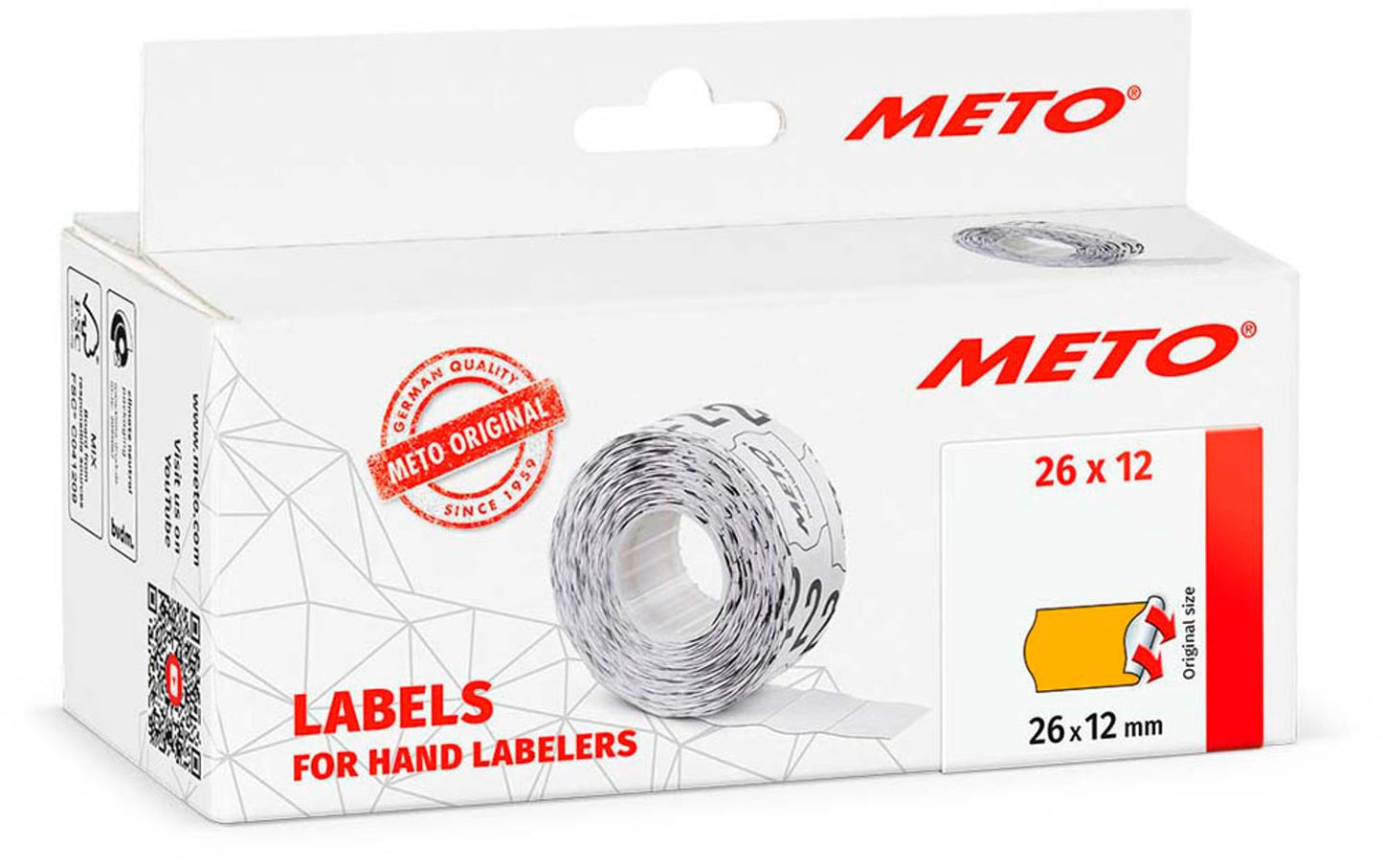 METO Preisetiketten permanent 26,0 x 12,0 mm, 6 Rollen