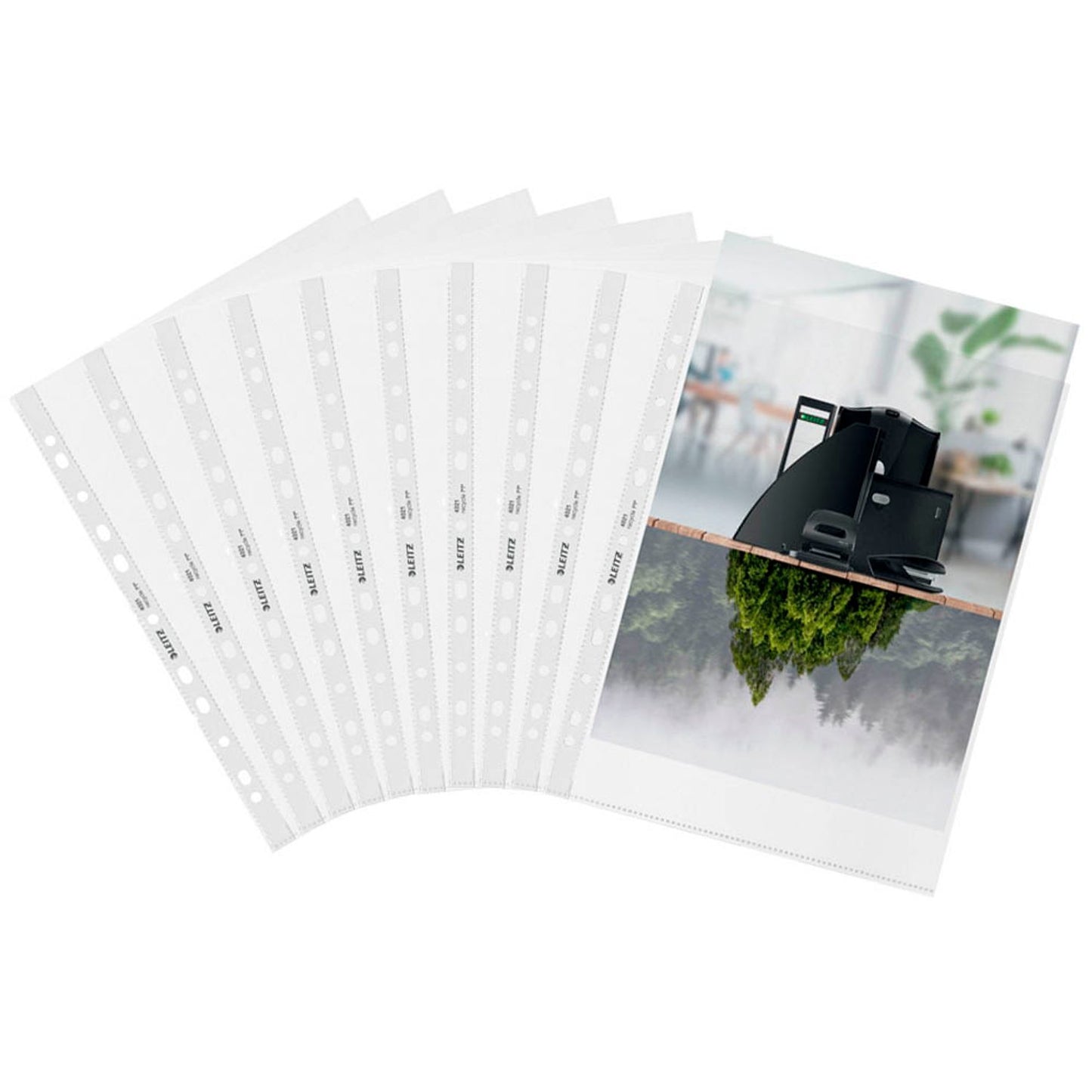 LEITZ Prospekthüllen recycle 4021 Maxi DIN A4 transparent genarbt 0,10 mm | 40210003 | 1 Pack = 25 St.