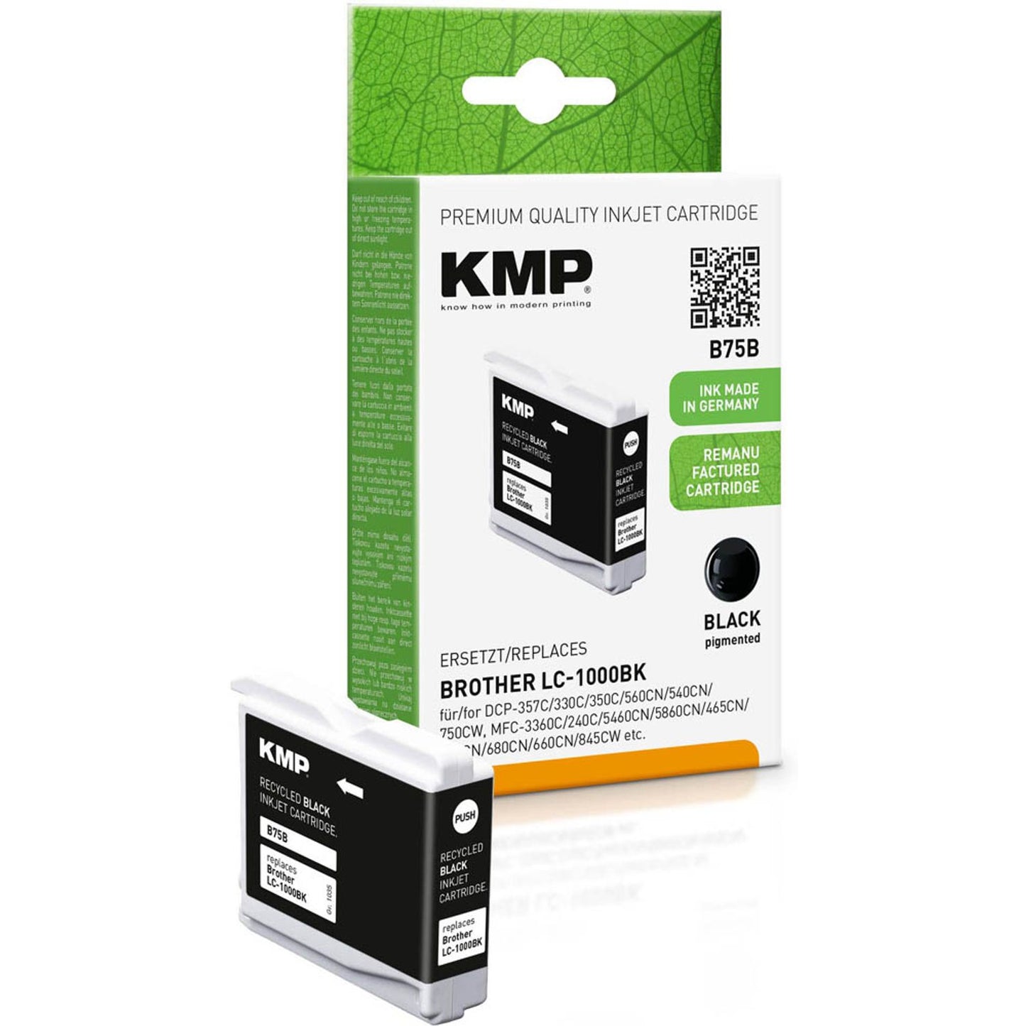 KMP B75B schwarz Druckerpatrone kompatibel zu brother LC-1000BK | 1035,4001
