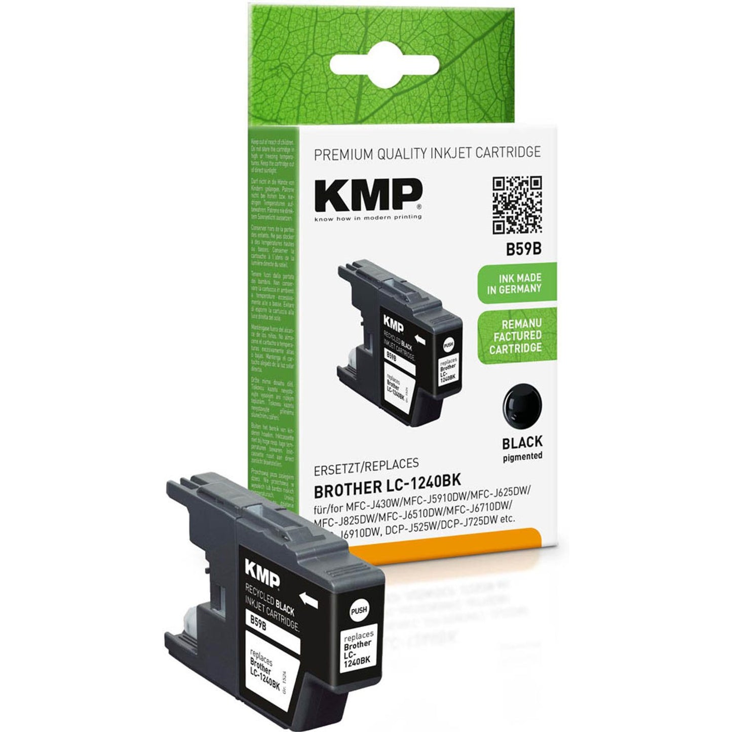 KMP B59B schwarz Druckerpatrone kompatibel zu brother LC-1240BK | 1524,4801
