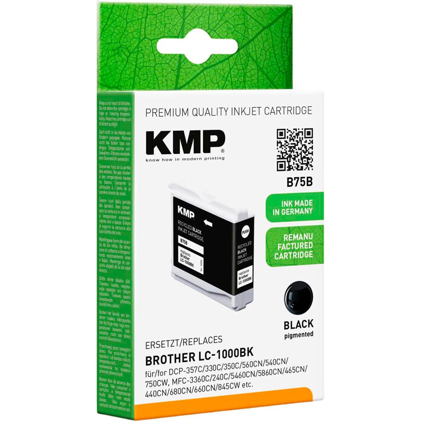 KMP B75B schwarz Druckerpatrone kompatibel zu brother LC-1000BK | 1035,4001