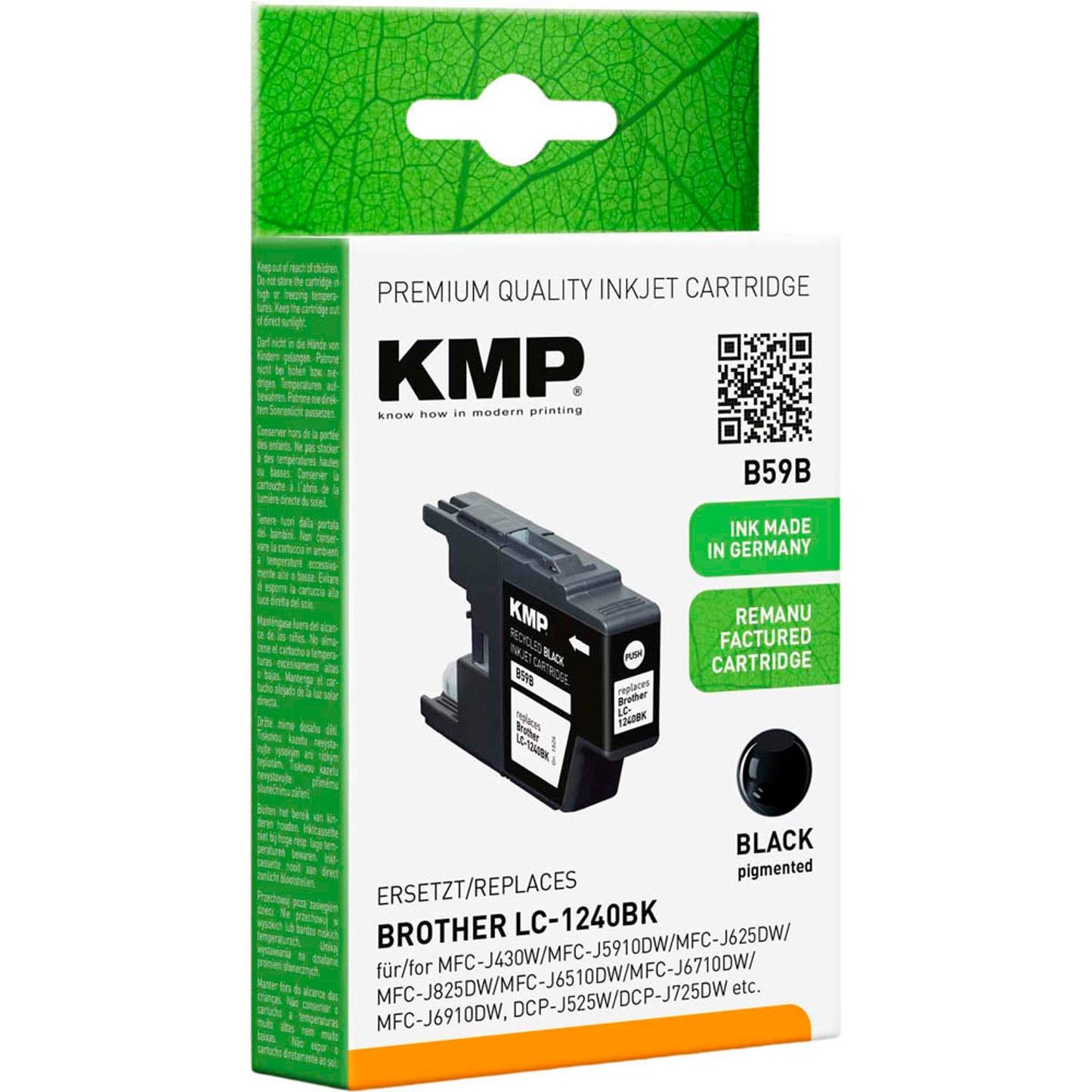 KMP B59B schwarz Druckerpatrone kompatibel zu brother LC-1240BK | 1524,4801