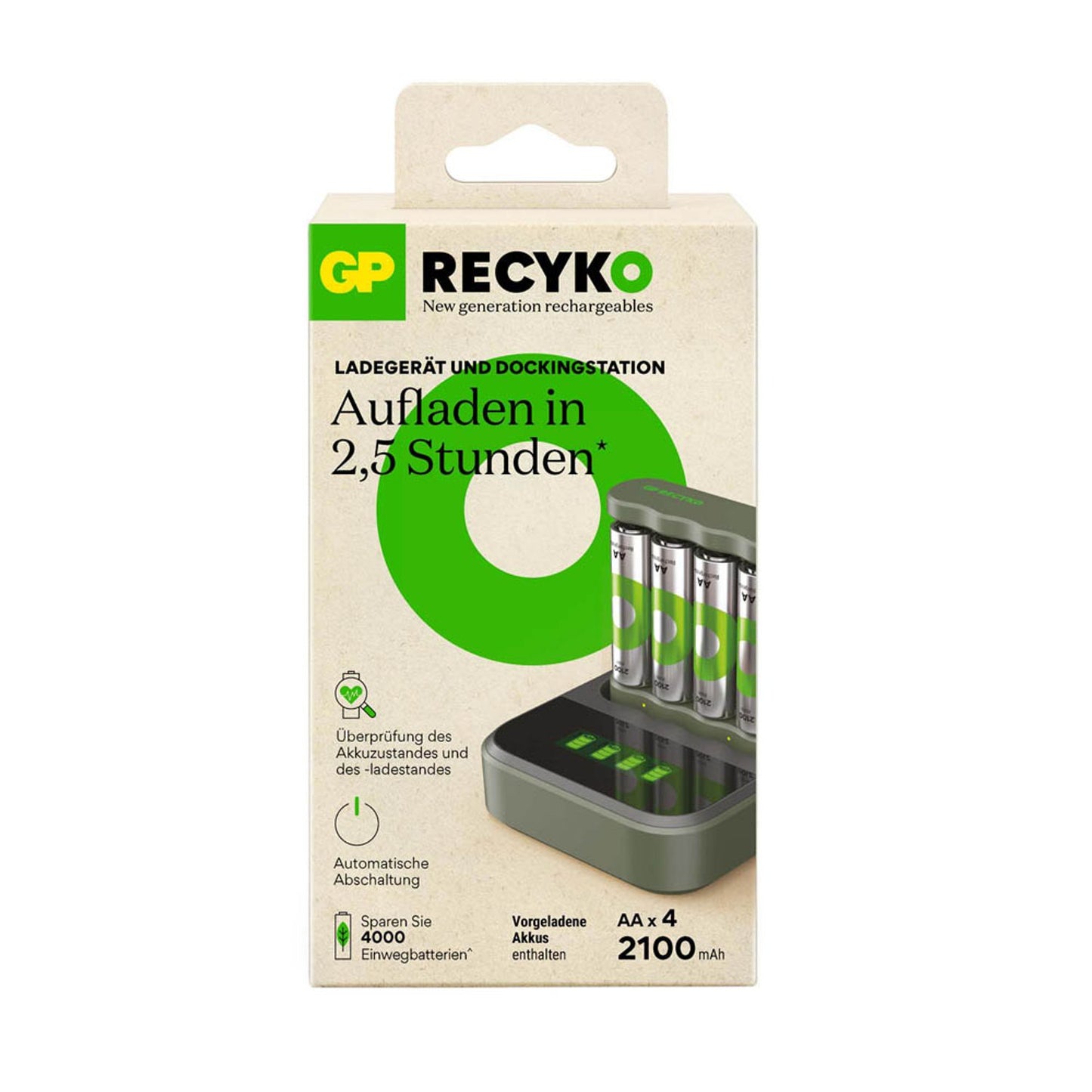 GP B441U 4-Port USB-Akku-Ladegerät inkl. Akkus | GPRCKCHB441D419
