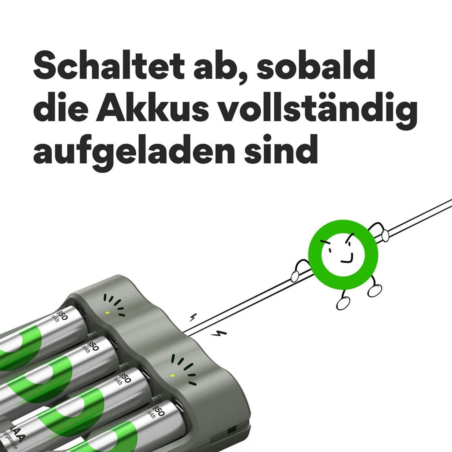 GP B441U 4-Port USB-Akku-Ladegerät inkl. Akkus | GPRCKCHB441U396