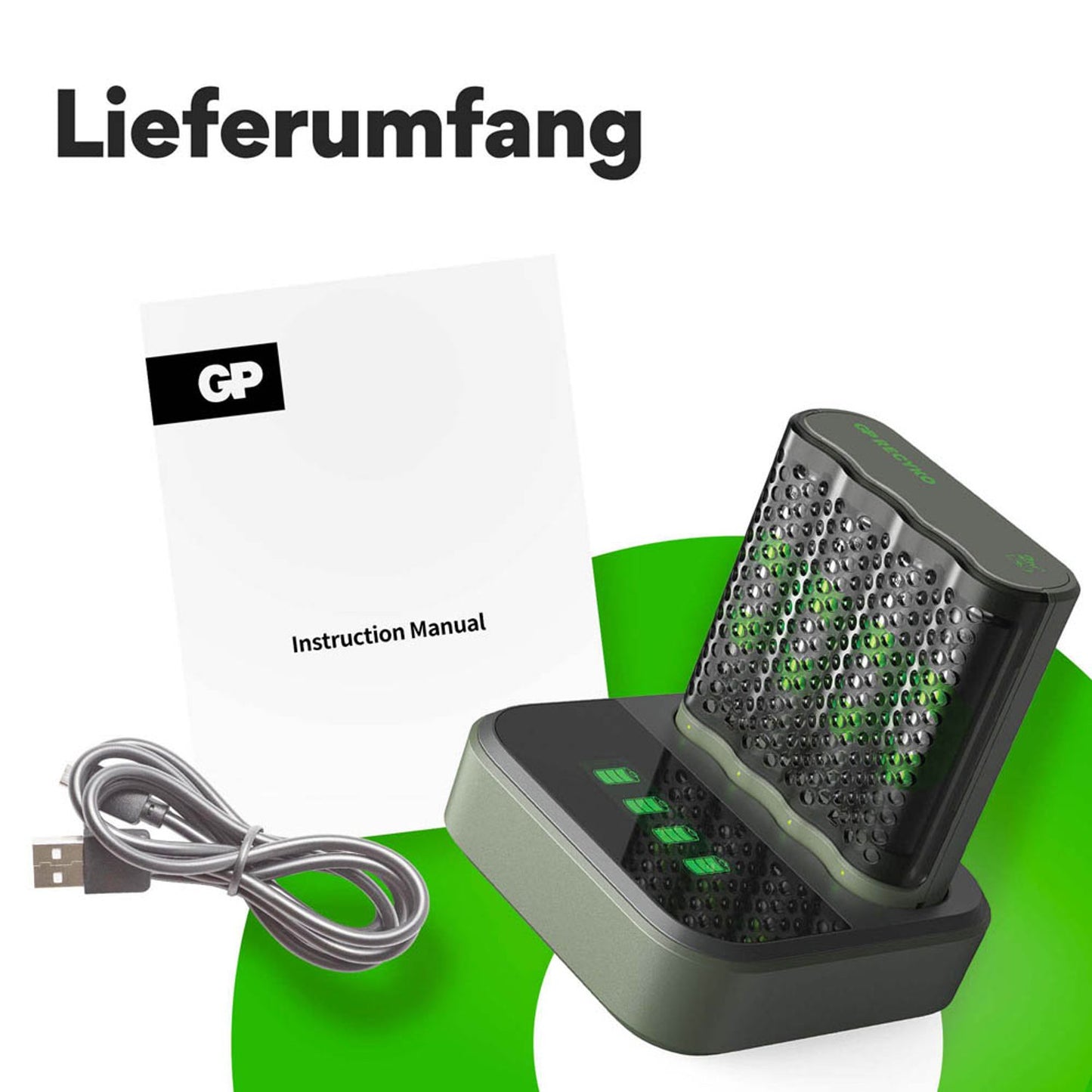 GP M452D 4-Port inkl. Dockingstation Akku-Schnellladegerät inkl. Akkus | GPRCKCHM452D440