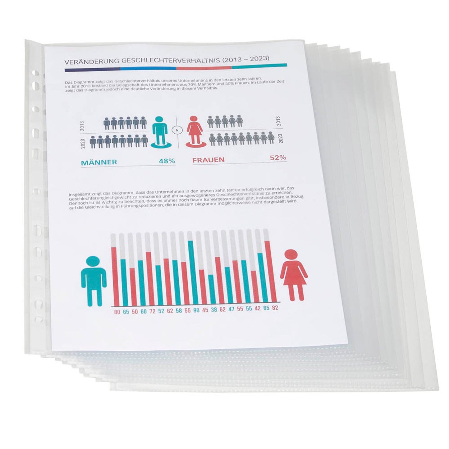 BRUNNEN Prospekthüllen DIN A4 transparent genarbt 0,06 mm | 1066699 | 1 Pack = 10 St.