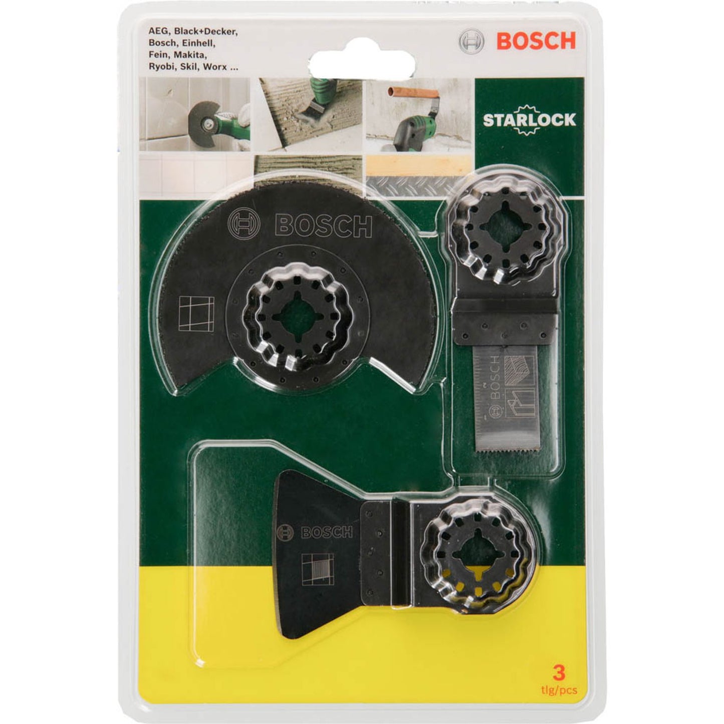 BOSCH Starlock Starter-Set Tiles Tauchsägeblätter-Set 3-teilig | 2607017324