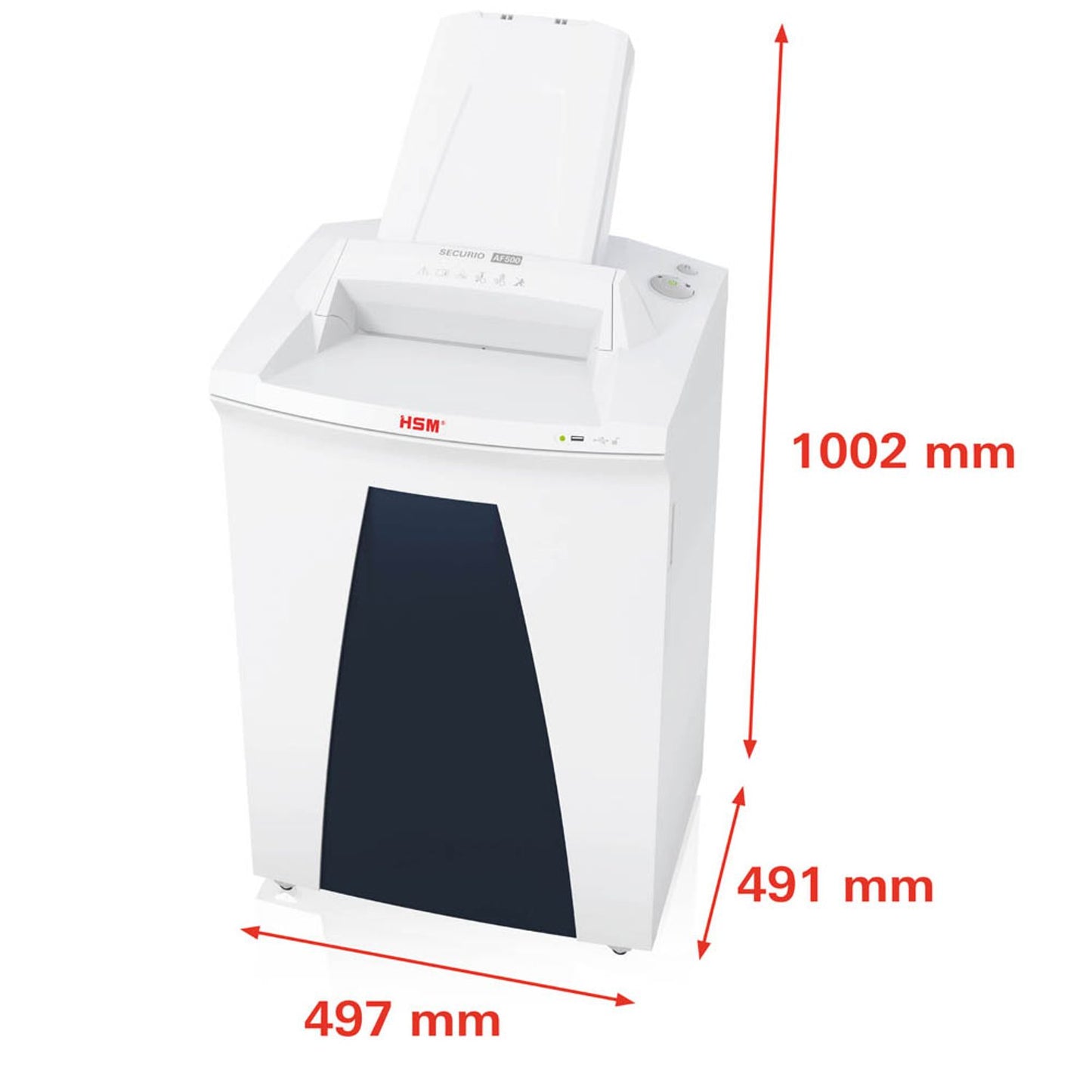 HSM SECURIO AF500 Aktenvernichter mit Partikelschnitt P-4, 4,5 x 30 mm, bis , weiß | 2103111
