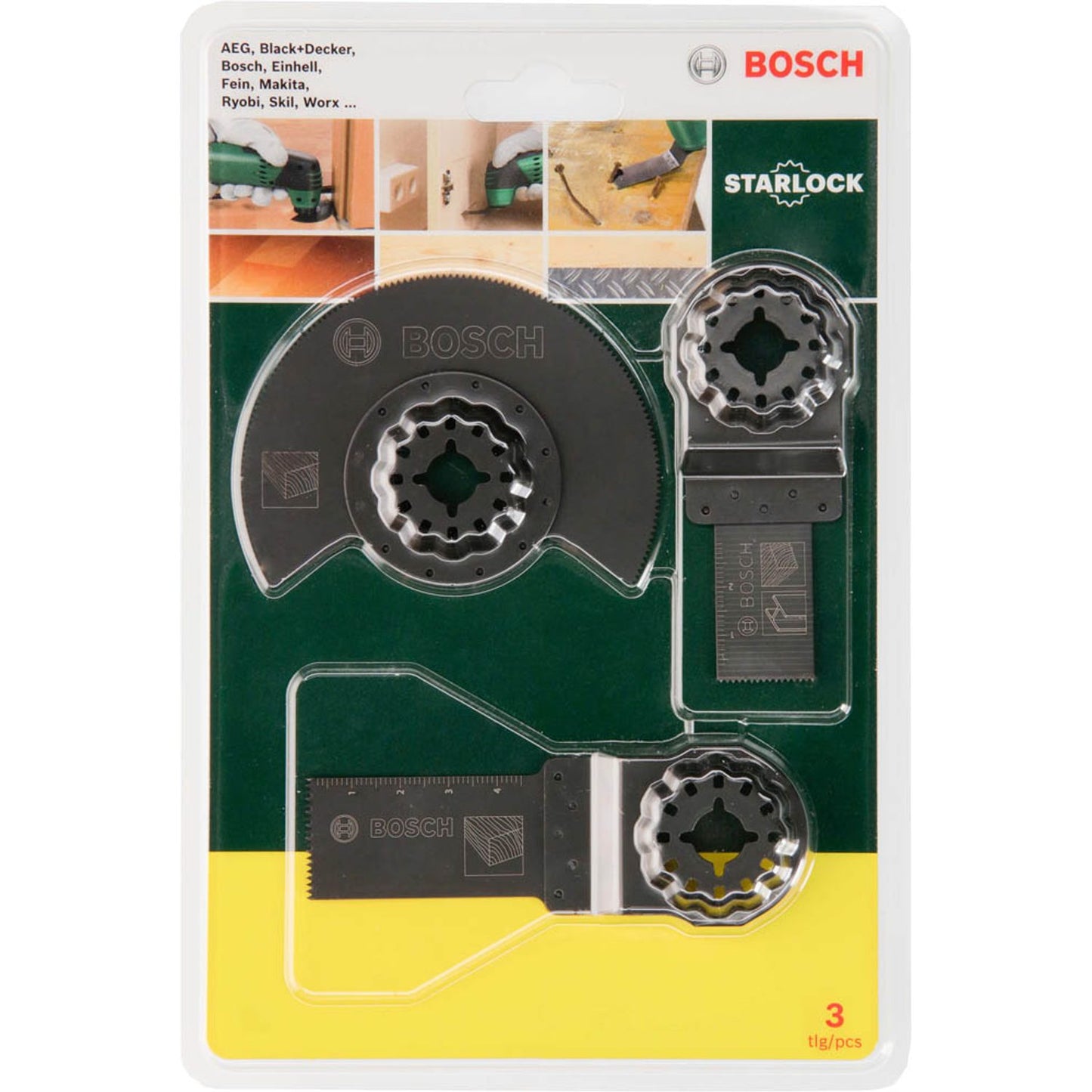 BOSCH Starlock Starter-Set „Wood“ Tauchsägeblätter-Set 3-teilig | 2607017323