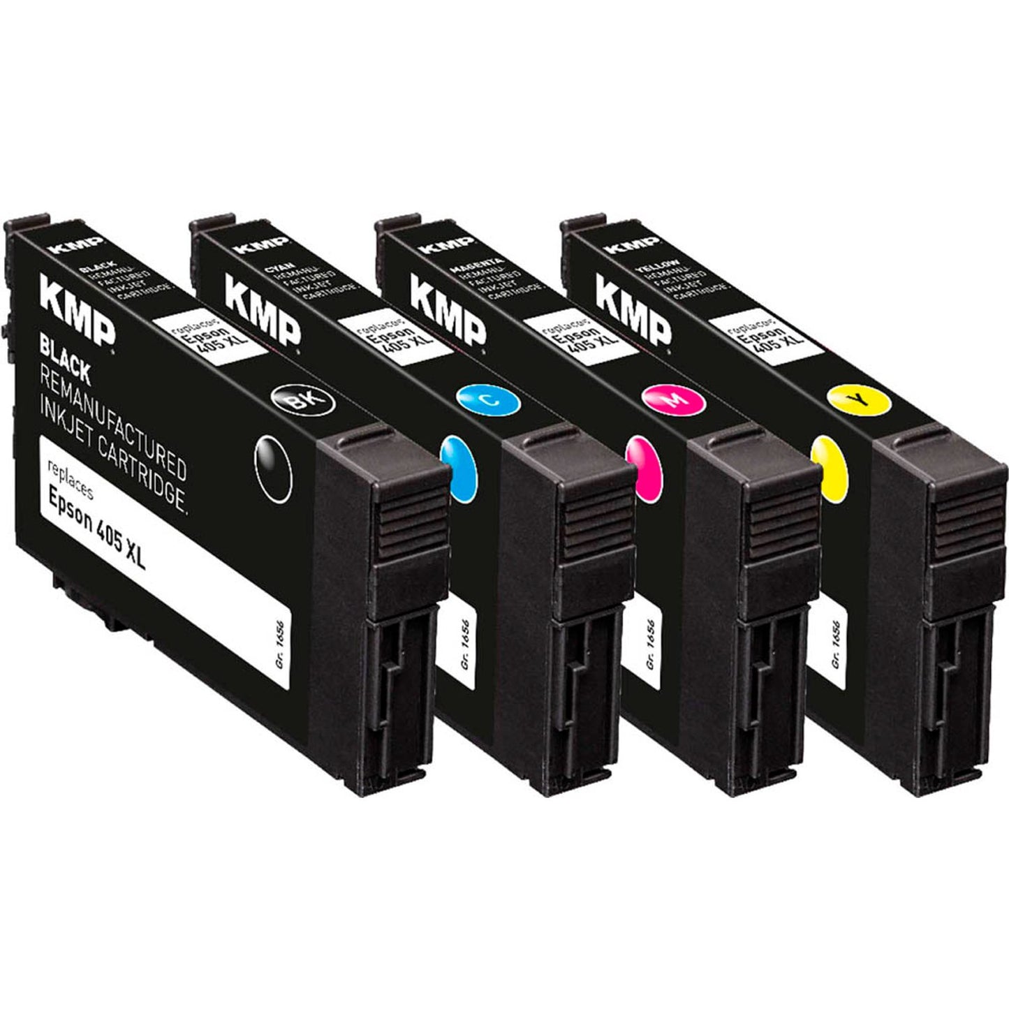 KMP schwarz, cyan, magenta, gelb Druckerpatronen kompatibel zu EPSON 405XL BK/C/M/Y, 4er-Set | 1656,4005 | 1 Pack = 4 St.