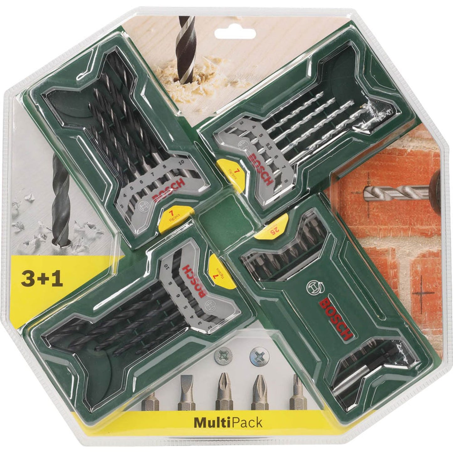 BOSCH Multipack 3+1 Mini-X-Line-Set Bohrer- und Bit-Set, 46-teilig | 2607017071