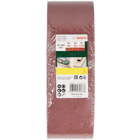 BOSCH Schleifband-Set 9-teilig | 2607017155