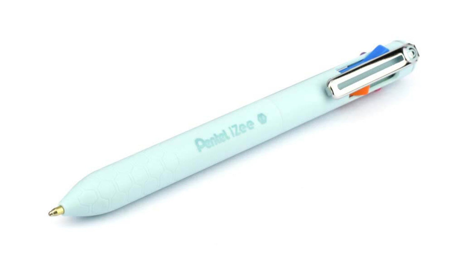 Pentel 4-Farben-Kugelschreiber iZee 4C blau, Schreibfarbe: farbsortiert, 1 St.