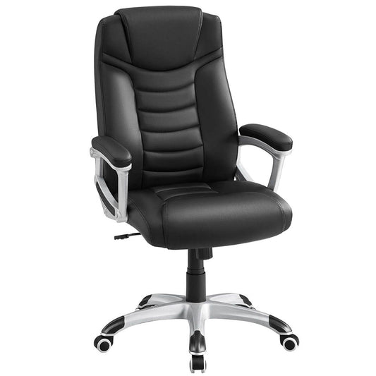 SONGMICS Chefsessel, Kunstleder schwarz, Gestell | OBG21B