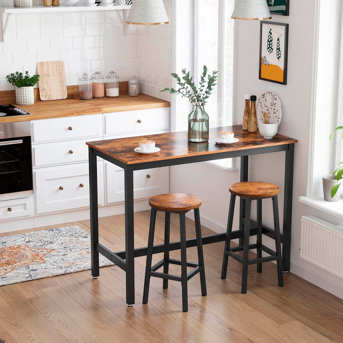 VASAGLE Barhocker braun | LBC32X | 1 Pack = 2 St.