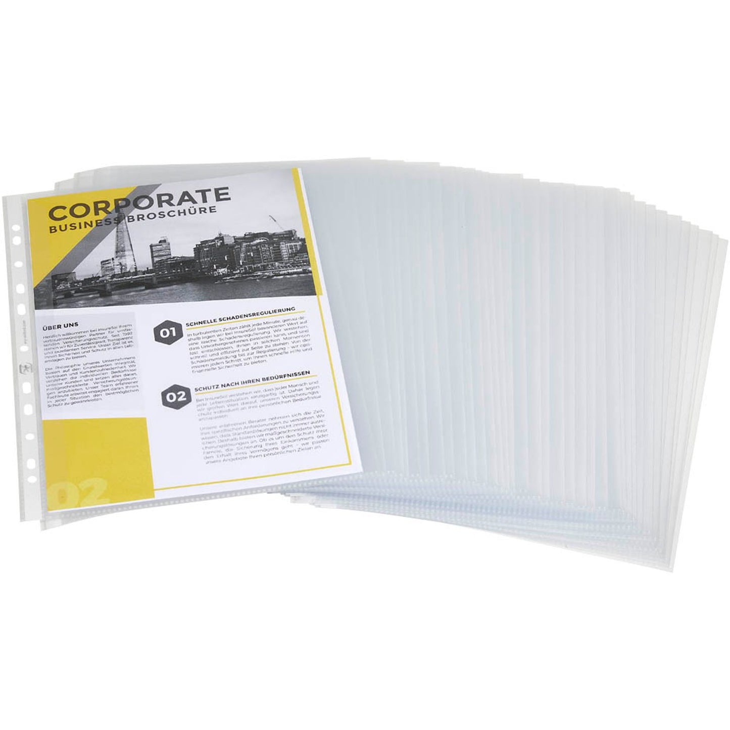 OXFORD Prospekthüllen DIN A4 transparent genarbt 0,12 mm | 100460992 | 1 Pack = 100 St.