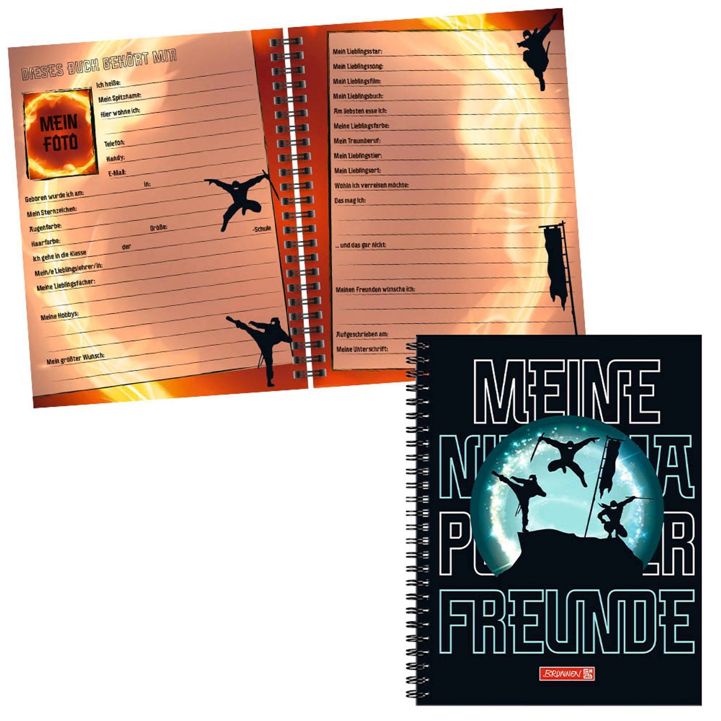 BRUNNEN Freundebuch ca. DIN A5 liniert, Hardcover 80 Seiten