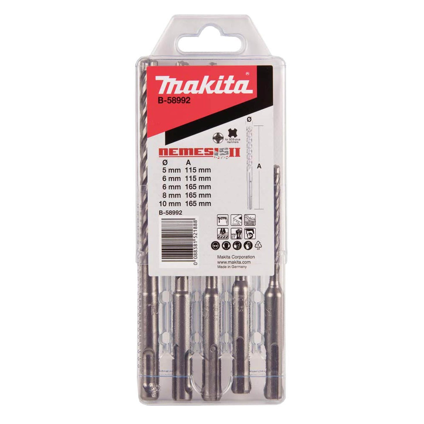 makita NEMESIS II Hammerbohrer-Set, 5-teilig | B-58992