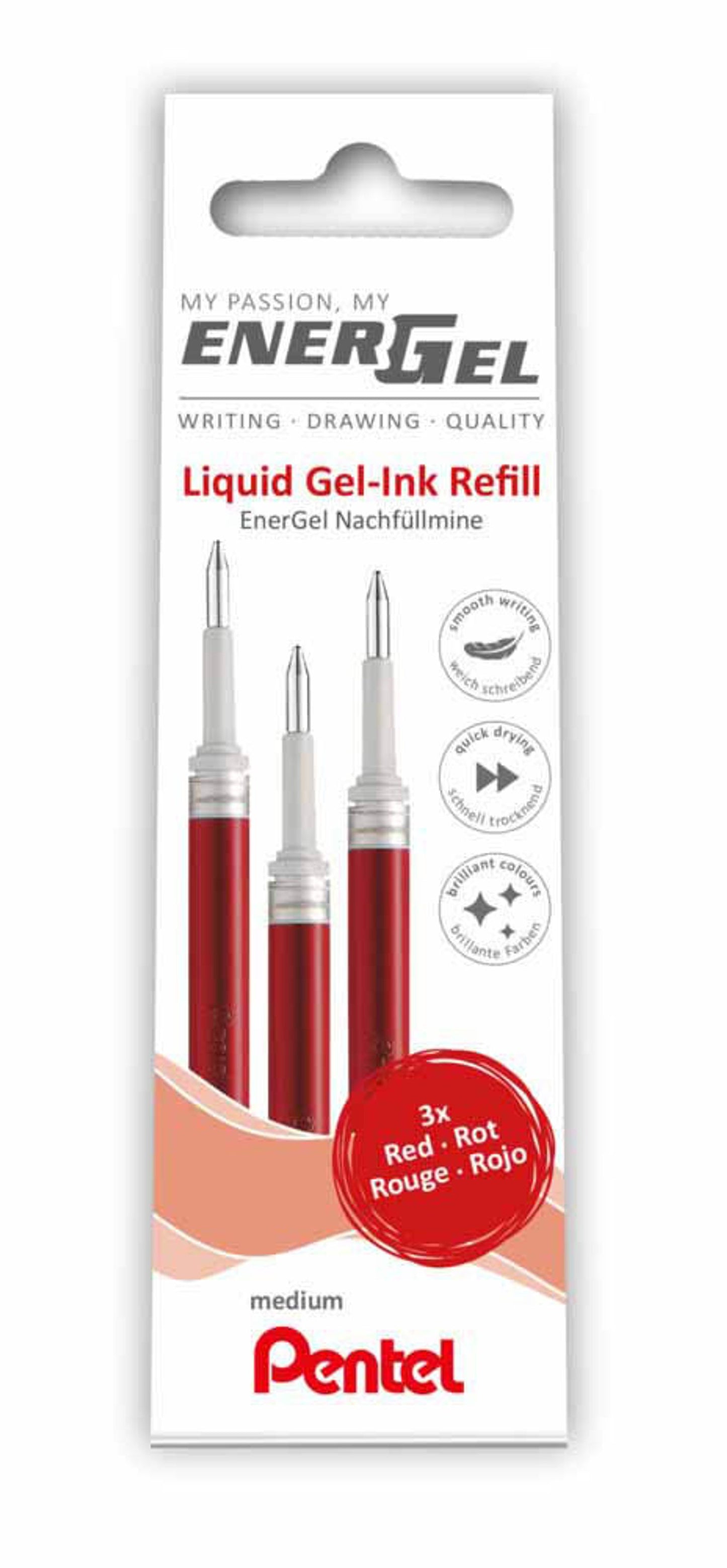 Pentel EnerGel Gelschreiberminen 0,35 mm 3 St.