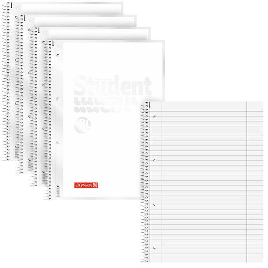 BRUNNEN Collegeblöcke Student Lineatur 27 liniert DIN A4 Innen- und Außenrand | 1067927300 | 1 Pack = 5 Blöcke