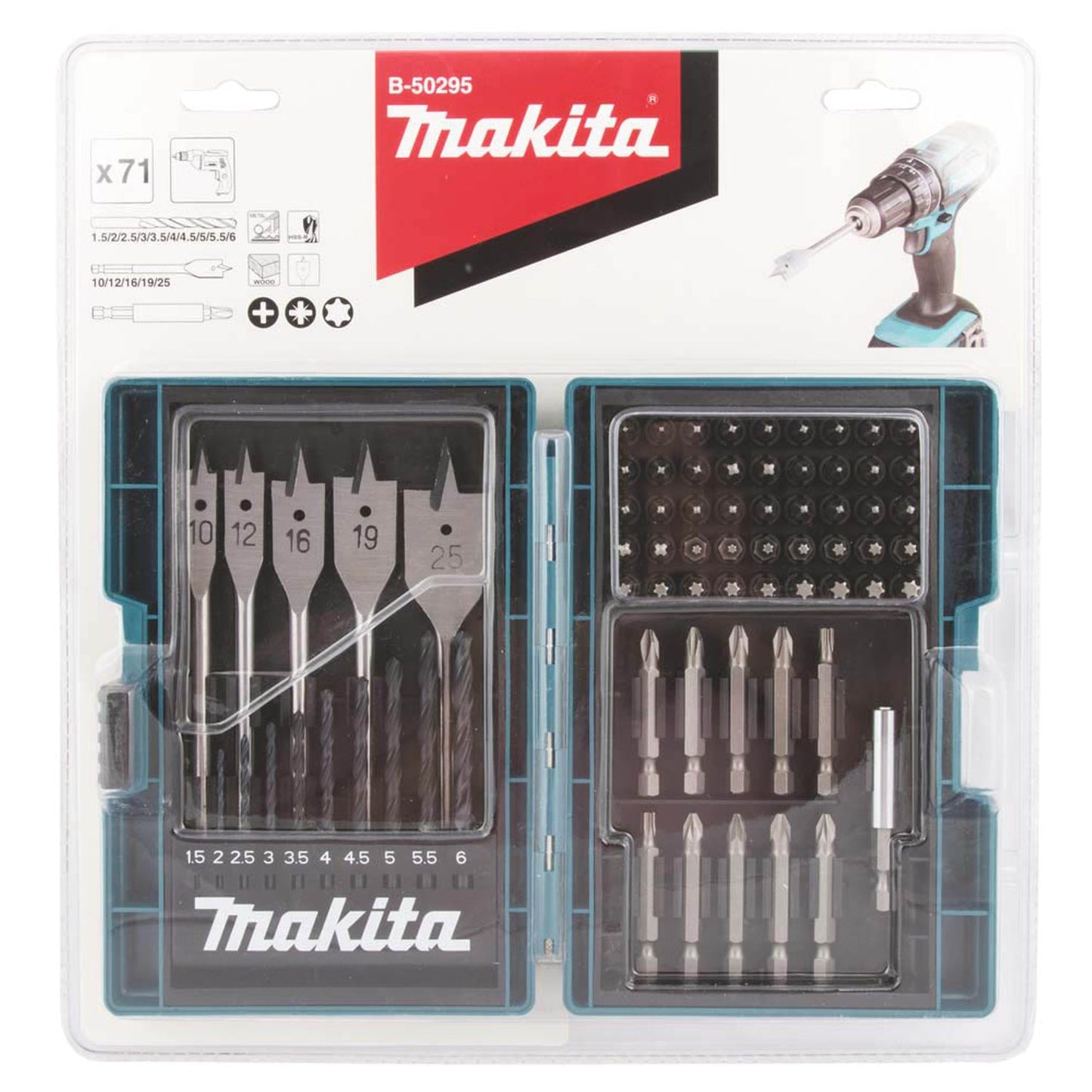 makita Bohrer- und Bit-Set, 71-teilig | B-50295