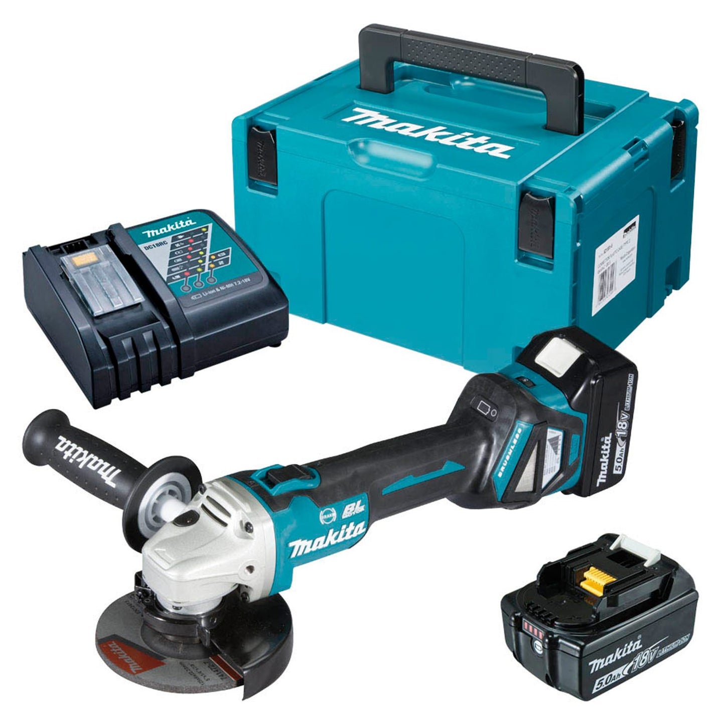 makita Akku-Winkelschleifer-Set 18,0 V