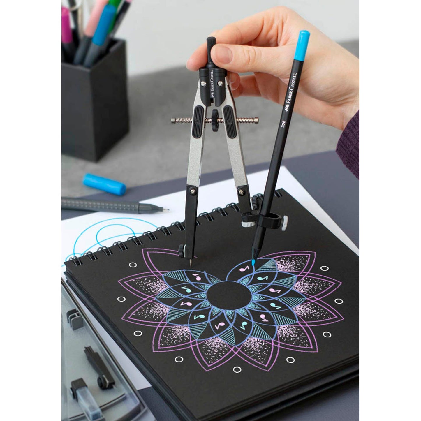 FABER-CASTELL Zirkel silber-schwarz | 174014