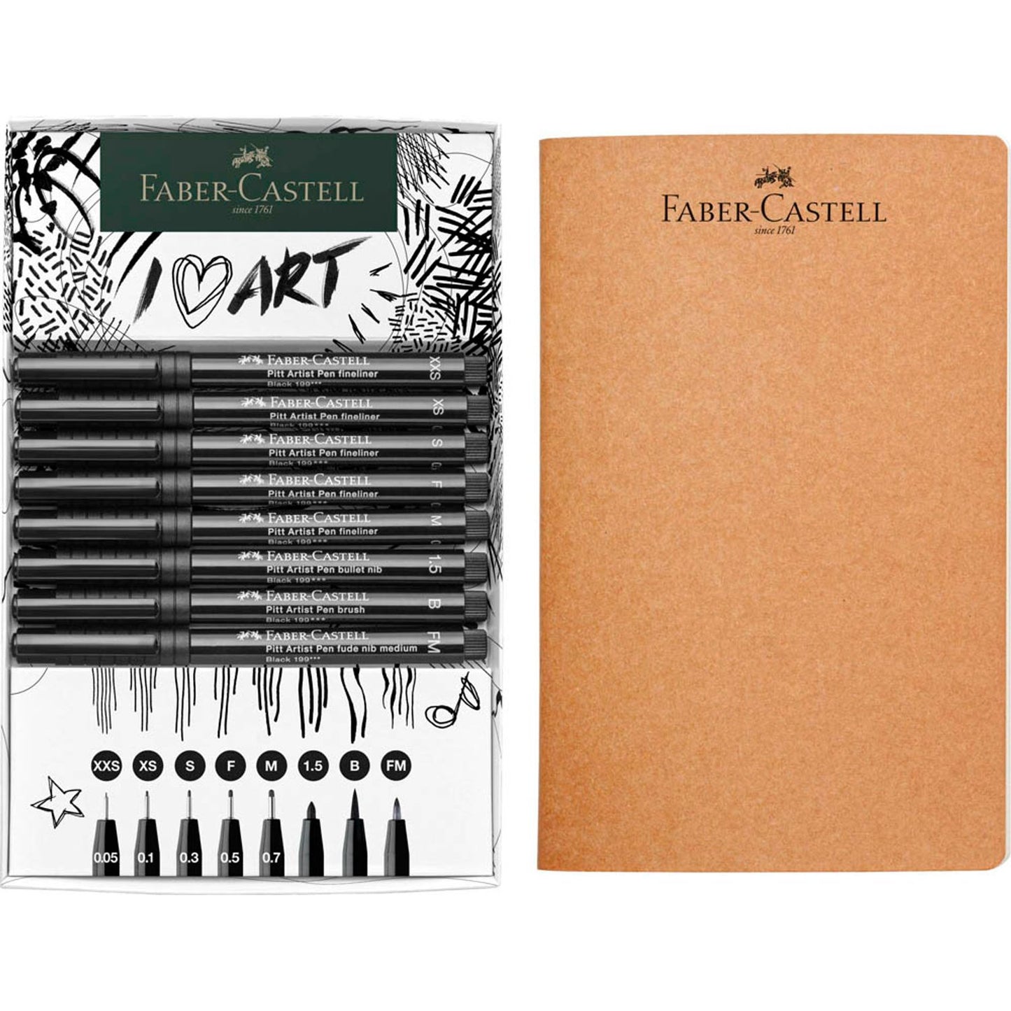 FABER-CASTELL Pitt Artist Pen Handlettering-Set schwarz | 267102