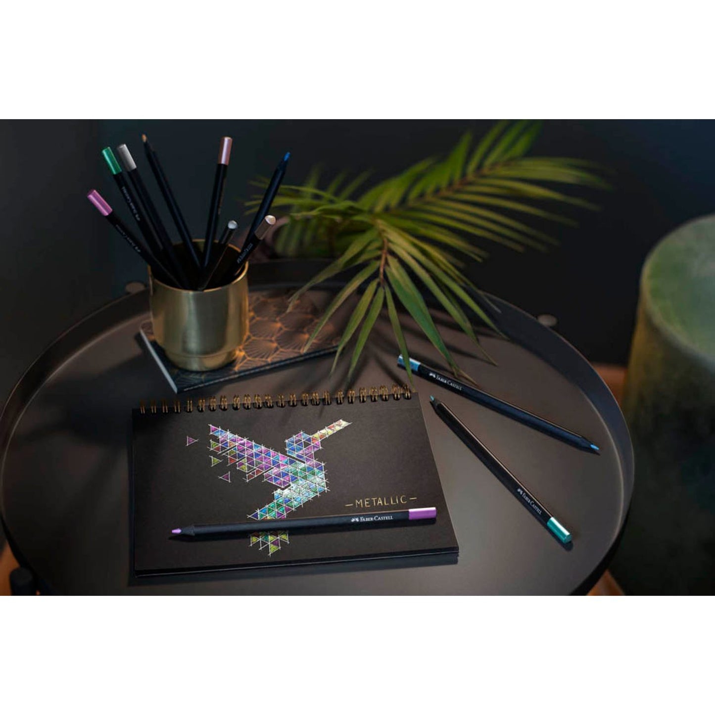 FABER-CASTELL Black Edition Metallic Buntstifte farbsortiert | 116415 | 1 Pack = 12 St.