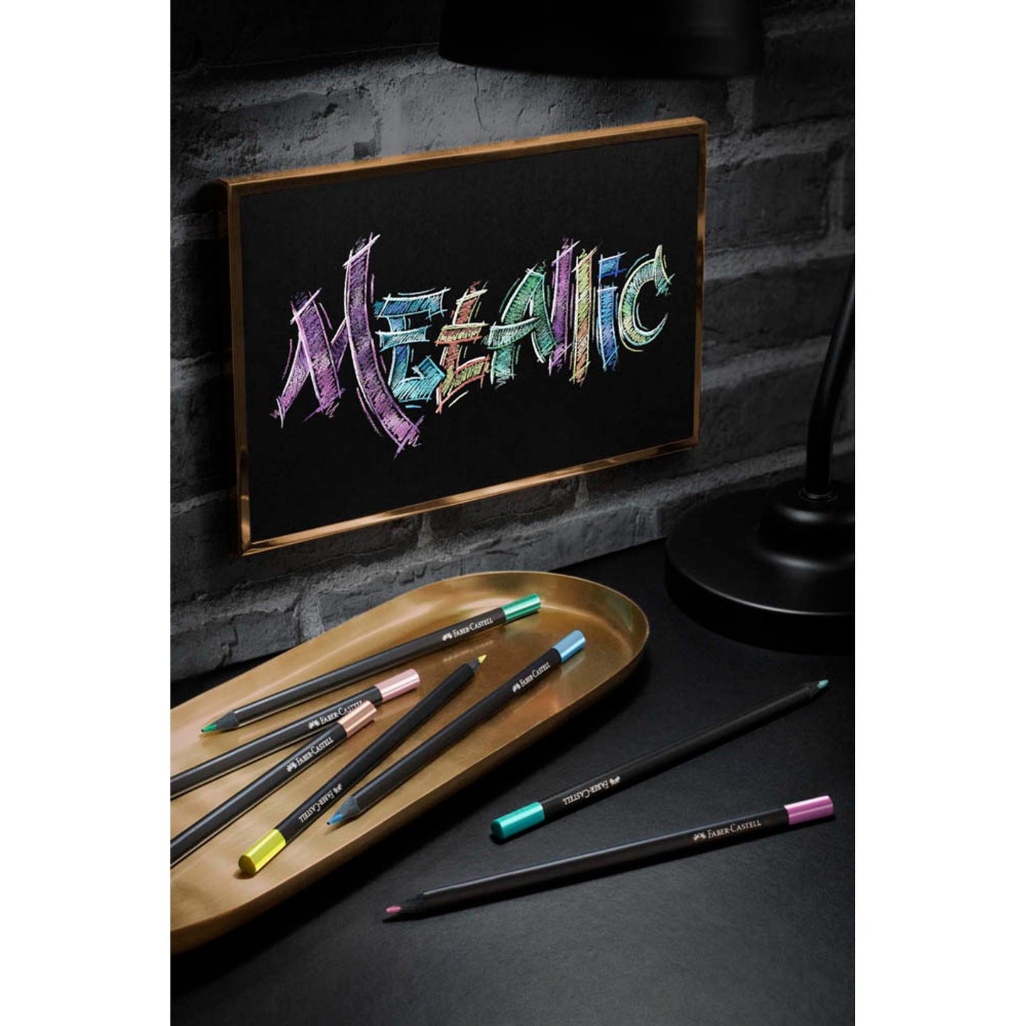 FABER-CASTELL Black Edition Metallic Buntstifte farbsortiert | 116415 | 1 Pack = 12 St.