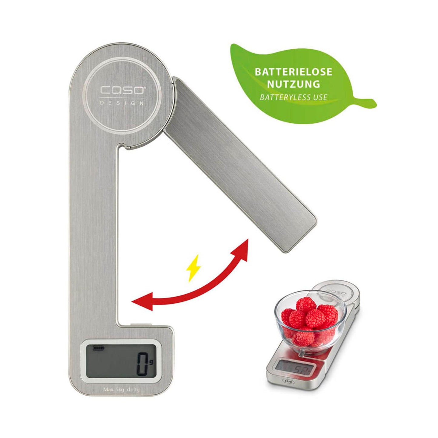 caso® Küchenwaage Kitchen Ecostyle silber für max. 5,0 kg | 3266