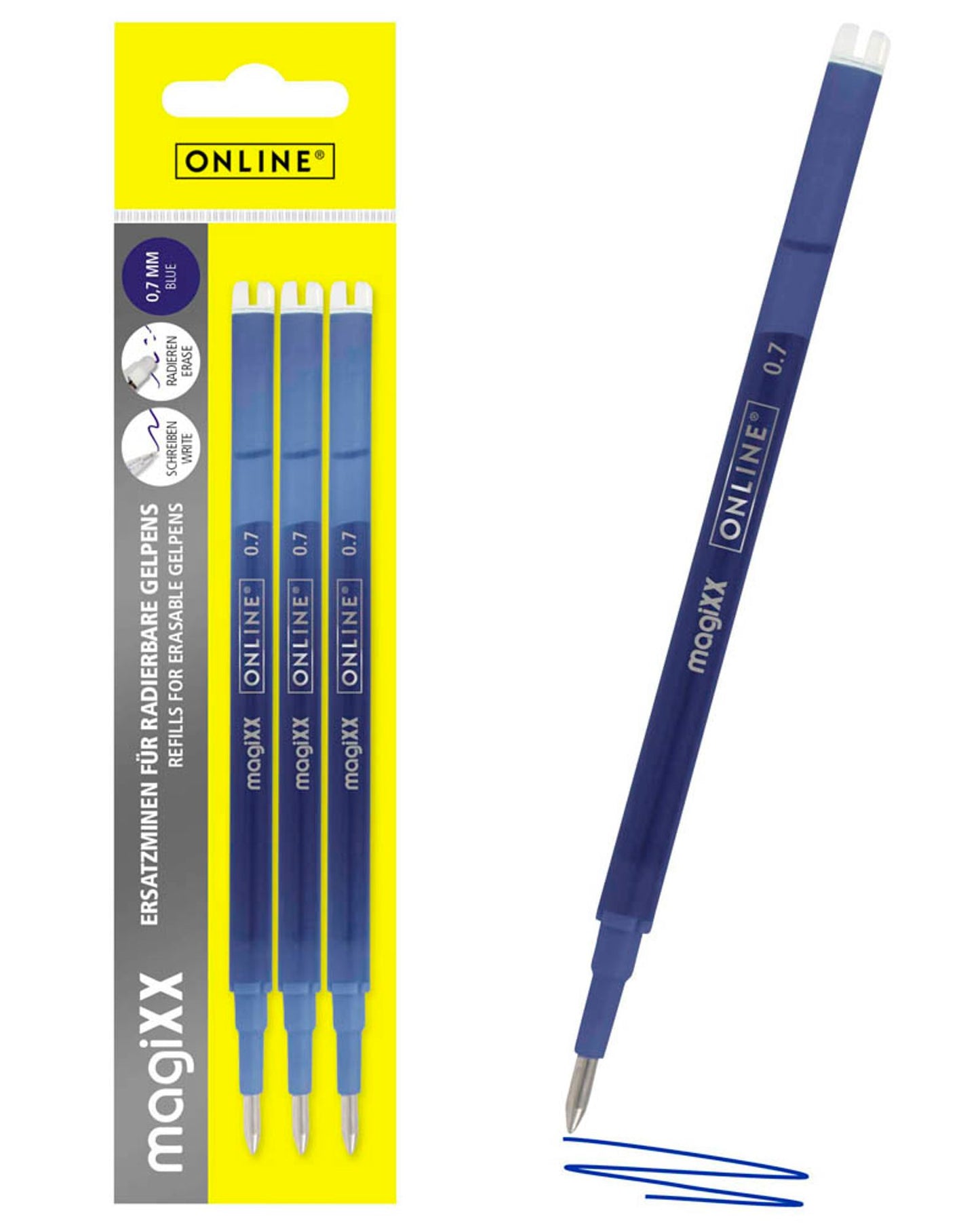 ONLINE® magiXX Gelschreiberminen 0,7 mm 3 St.
