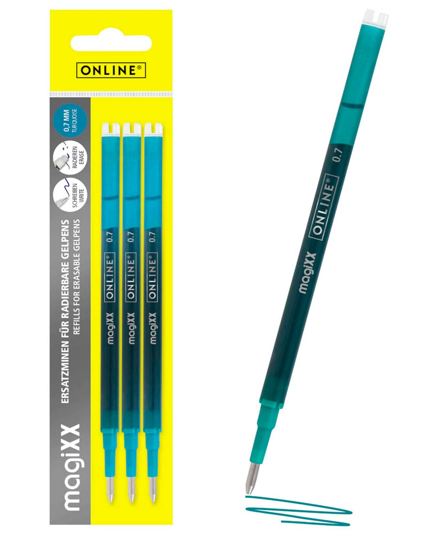 ONLINE® magiXX Gelschreiberminen 0,7 mm 3 St.