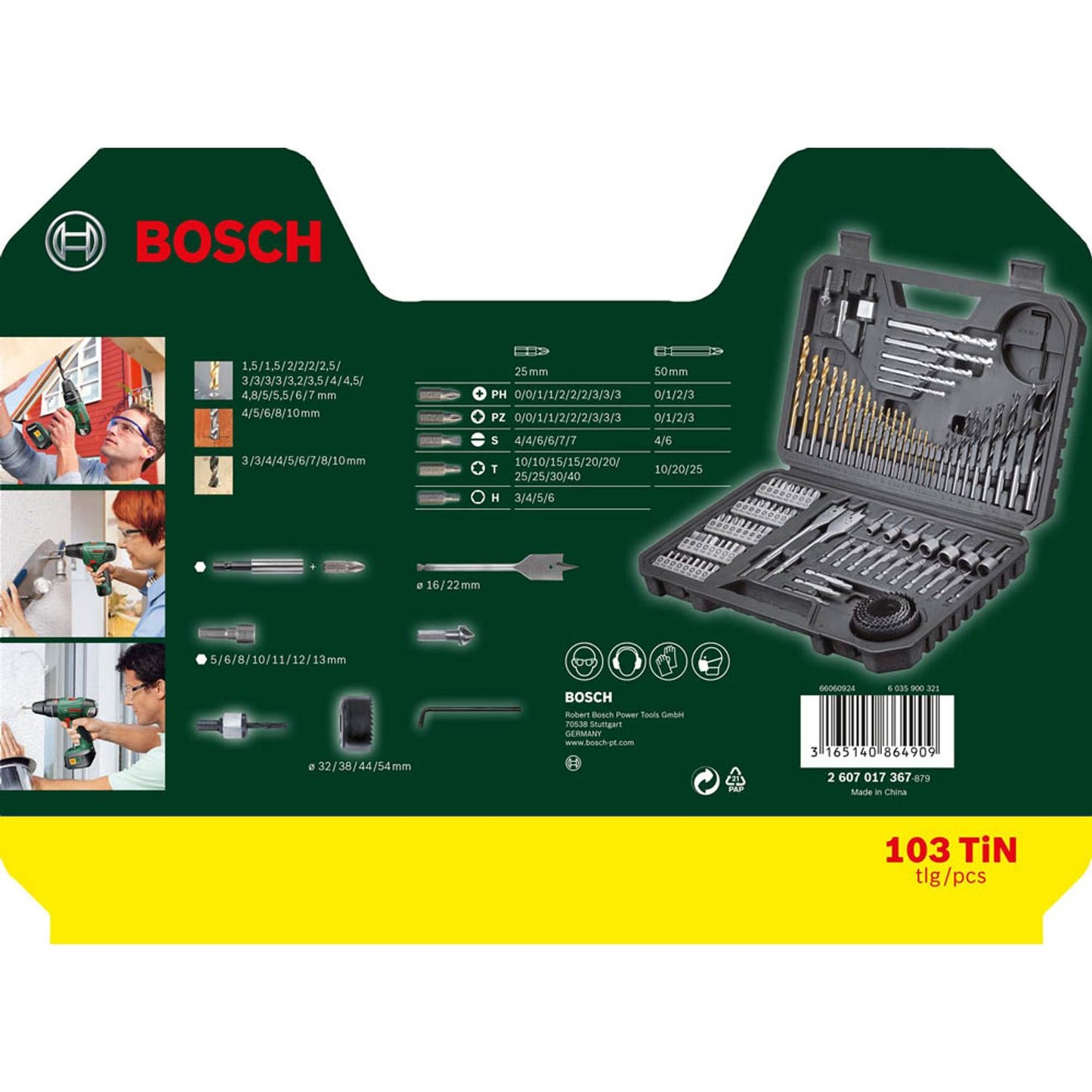 BOSCH TiN V-Line Set Bohrer- und Bit-Set, 103-teilig | 2607017367