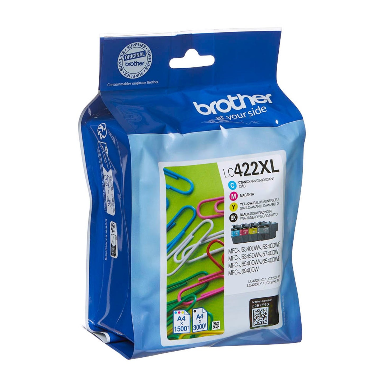 brother LC-422XLVAL schwarz, cyan, magenta, gelb Druckerpatronen, 4er-Set | LC422XLVAL | 1 Pack = 4 St.
