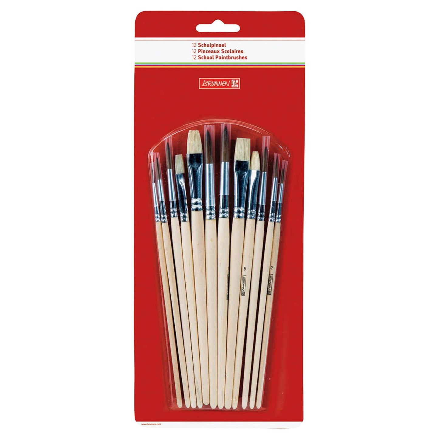 BRUNNEN Pinsel-Set Größe 2, 4, 6, 8, 10, 12, 12-teilig | 1048929 | 1 Pack = 12 St.
