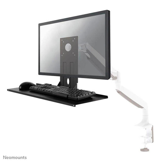 Neomounts Monitor-Maus-Tastatur-Halterung schwarz für 1 Monitor, 1 Tastatur, 1 Maus, Tischklemme | KEYB-V200BLACK