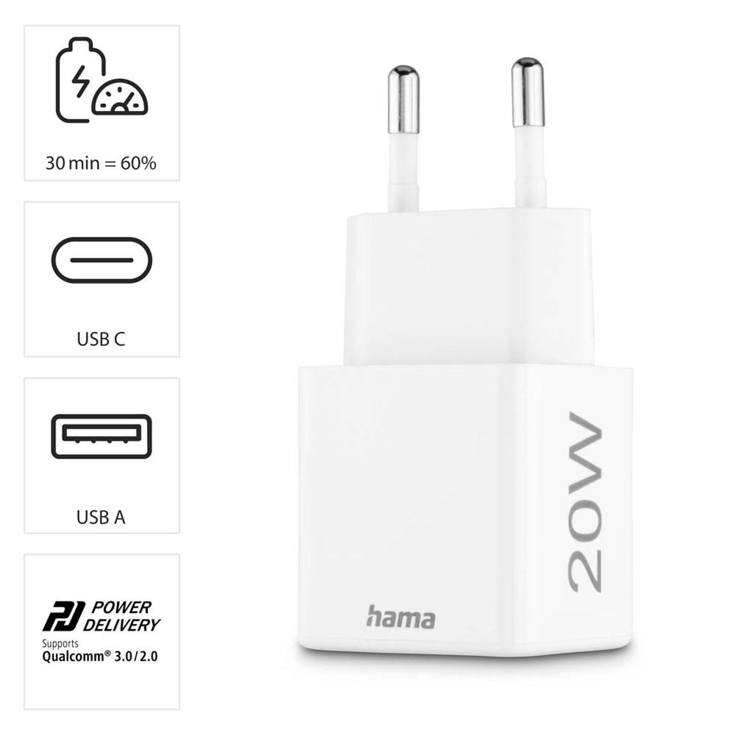 hama Ladeadapter weiß, 20 Watt | 201991