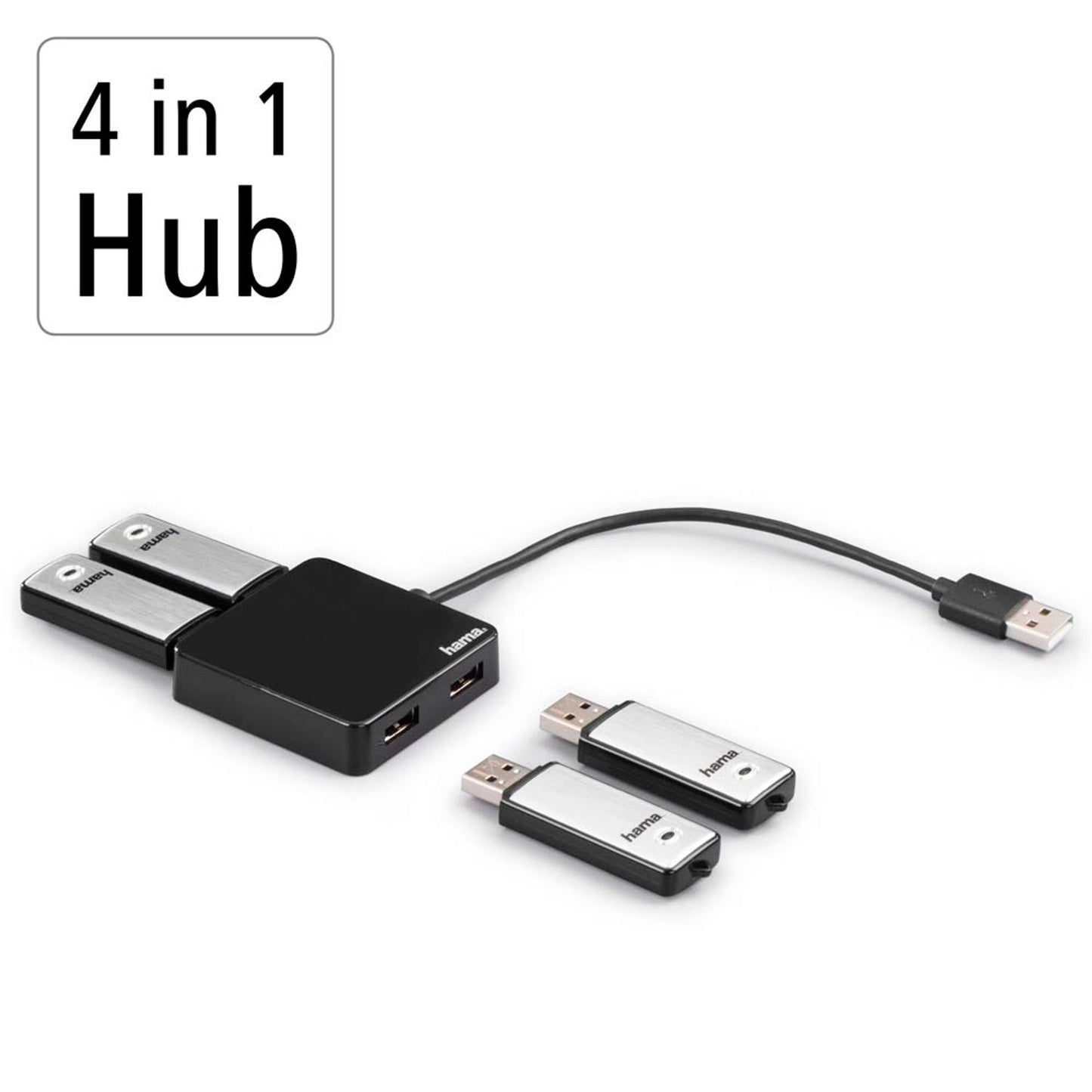 hama USB-Hub 4-fach schwarz | 200121