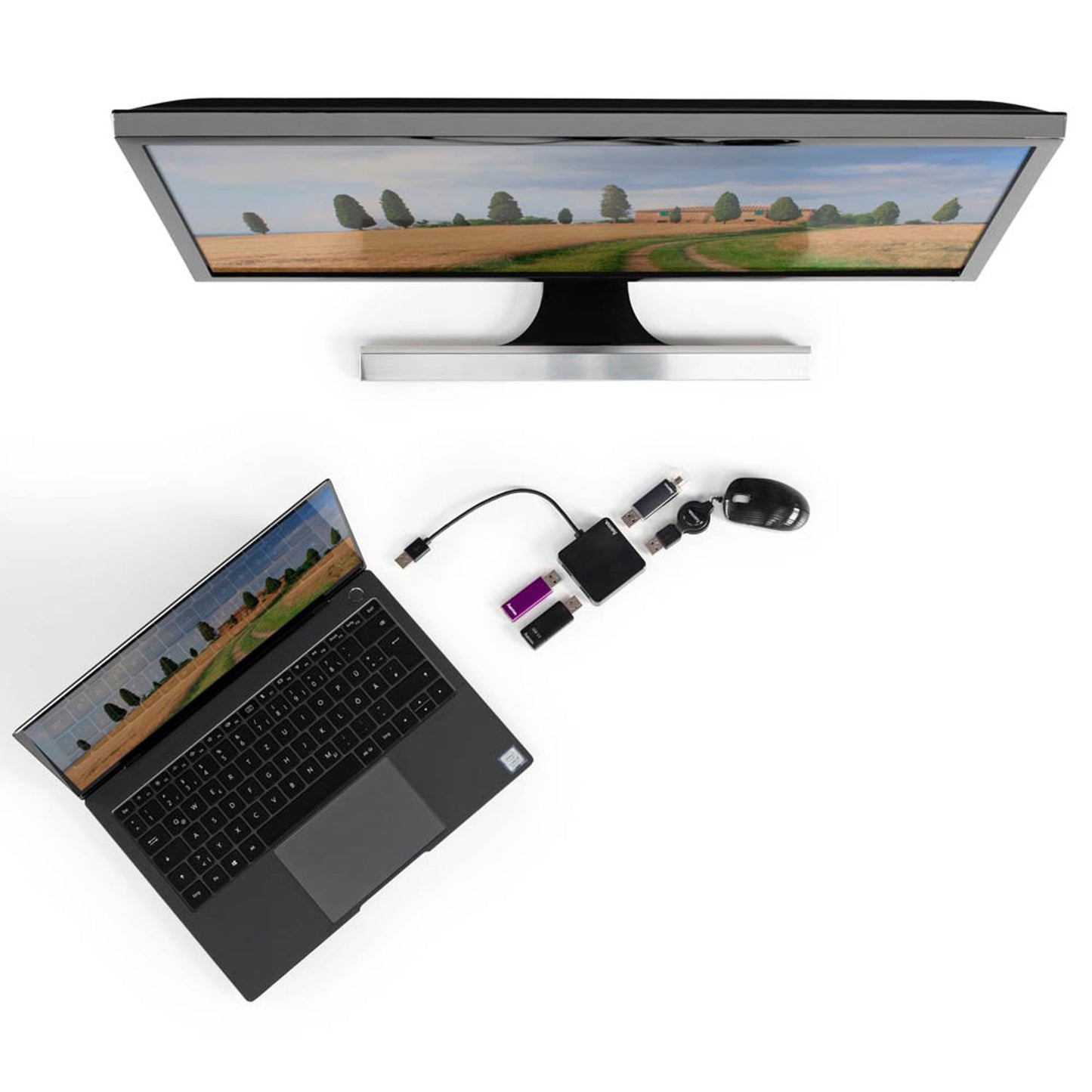 hama USB-Hub 4-fach schwarz | 200121