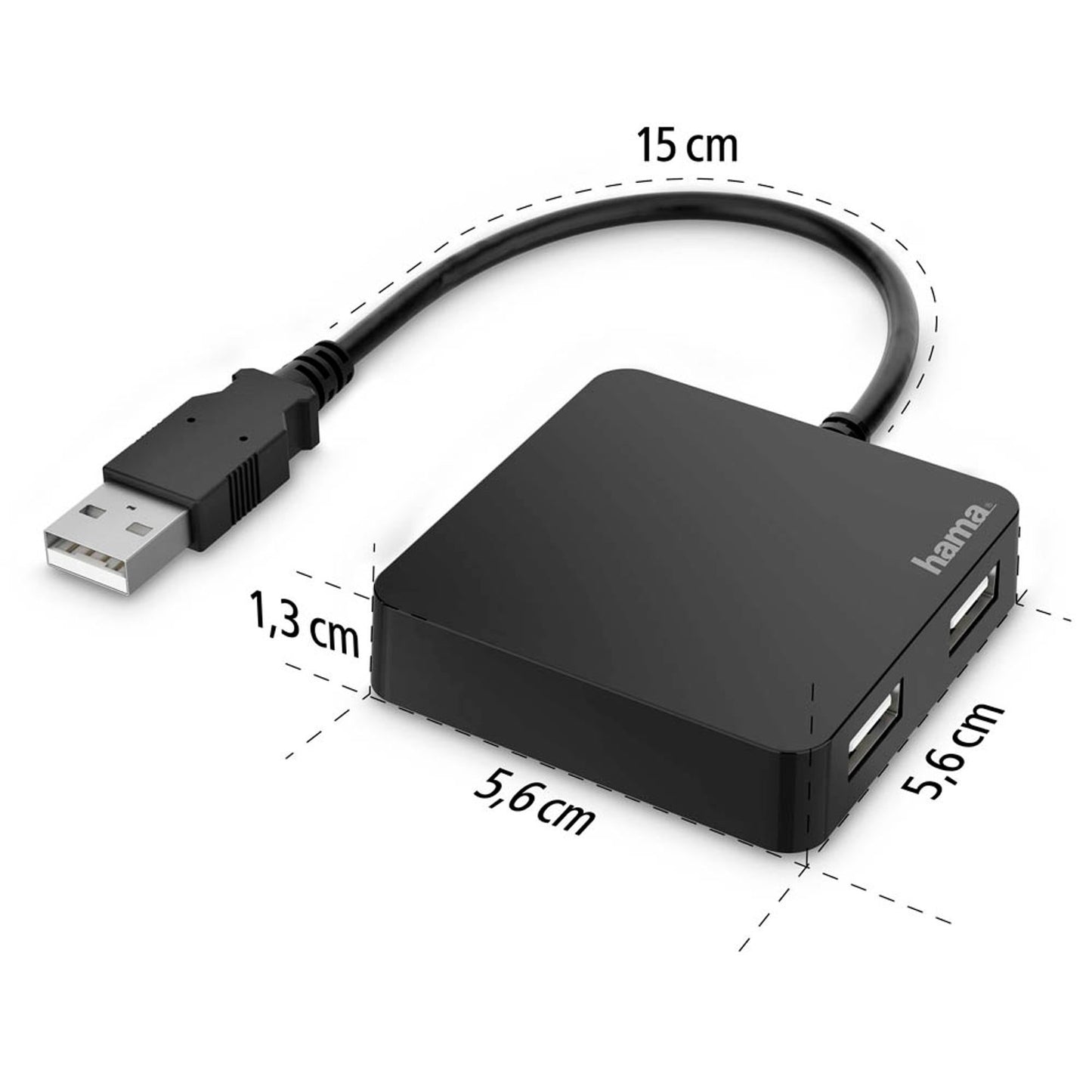hama USB-Hub 4-fach schwarz | 200121