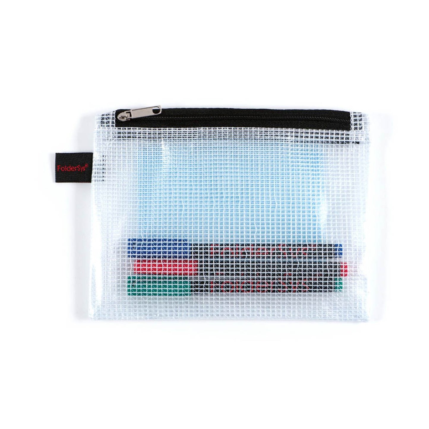 FolderSys Reißverschlussbeutel transparent/schwarz 0,15 mm | 40446-30