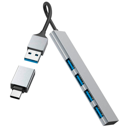 hama USB-Hub Ultra Slim 4-fach grau | 200141