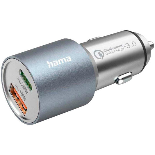 hama Kfz-Ladeadapter silber, 38 Watt | 201639