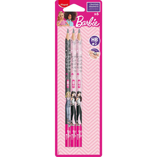 maped Barbie Bleistifte HB rosa, grau | 850801 | 1 Pack = 6 St.