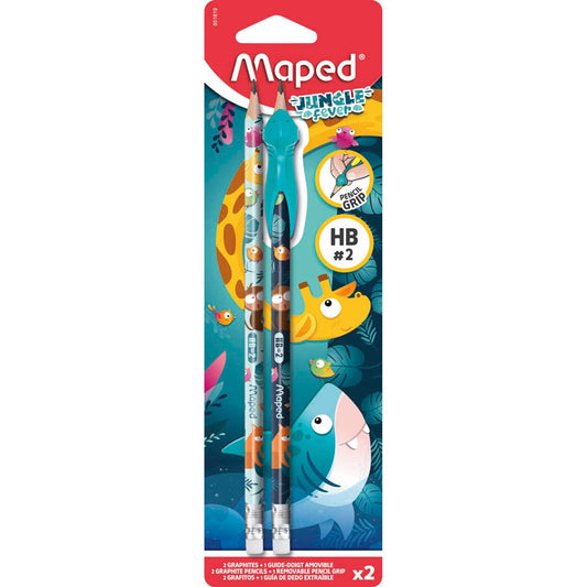 maped JUNGLE fever Bleistifte HB hellblau, dunkelblau mit Radierer | 851819 | 1 Pack = 2 St.