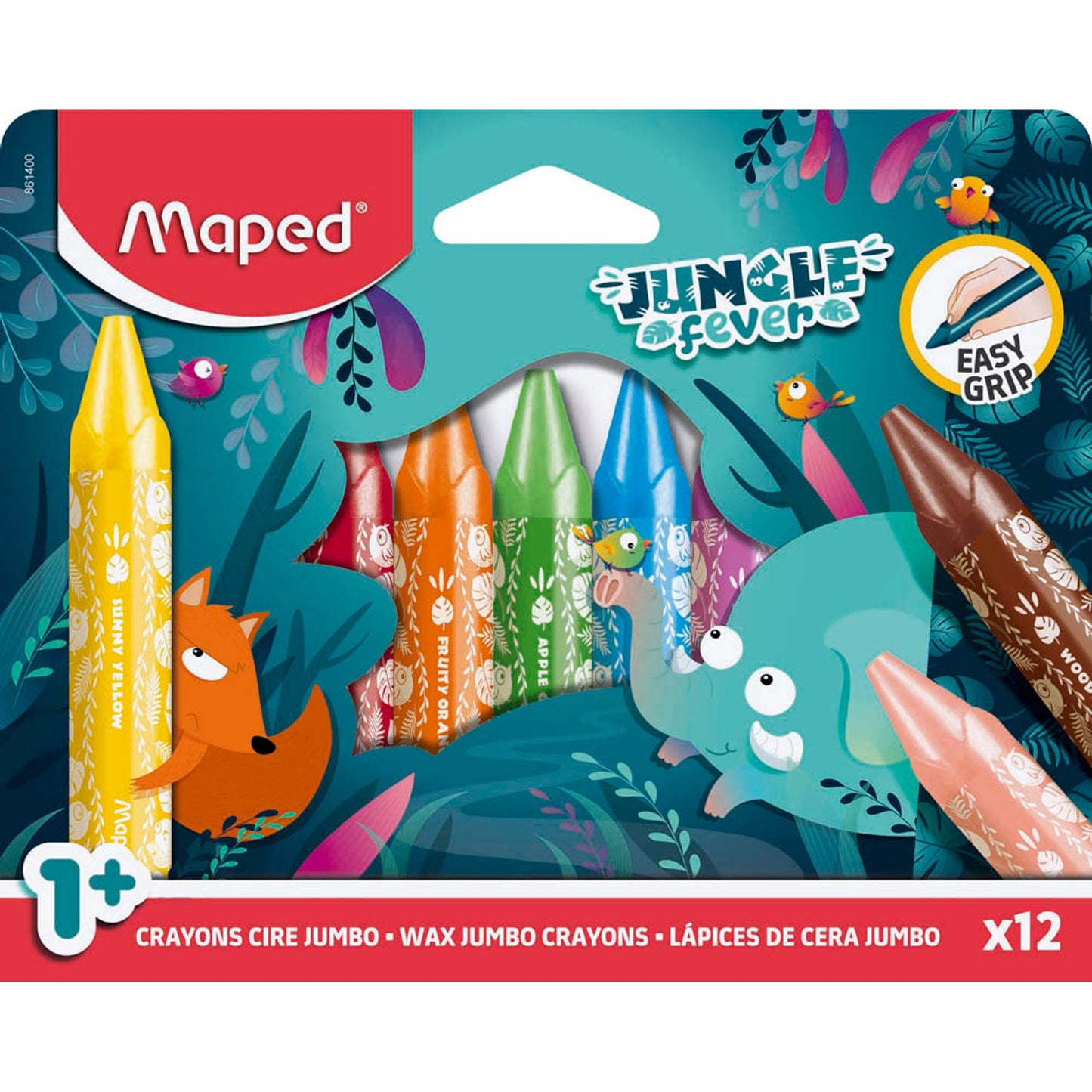 maped JUNGLE fever Jumbo Wachsmalstifte farbsortiert | 861400 | 1 Pack = 12 St.