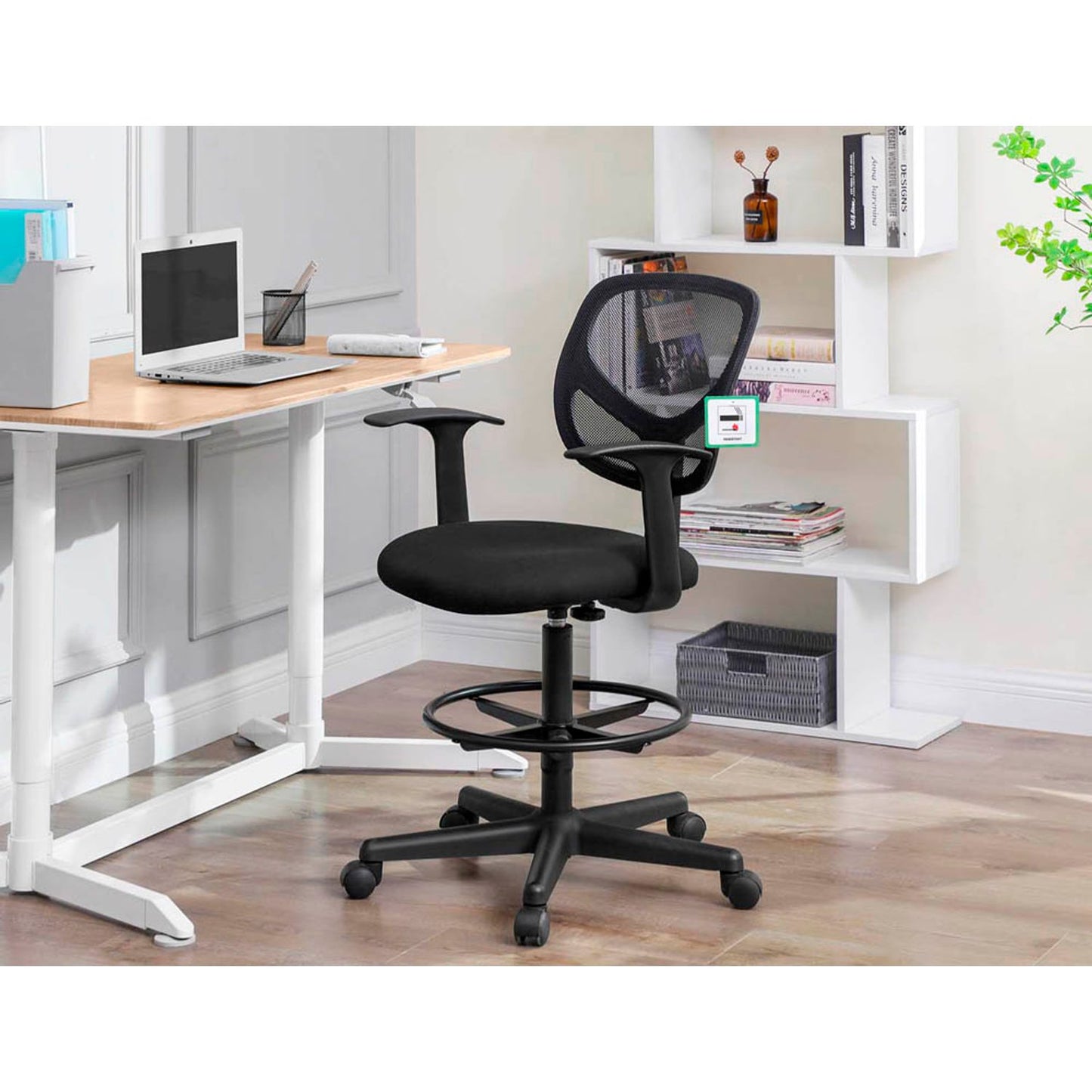 SONGMICS Arbeitsdrehstuhl schwarz | OBN25BK