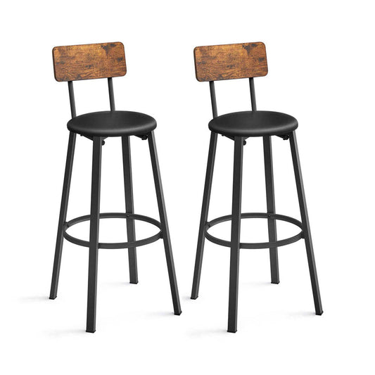 VASAGLE Barhocker braun Kunstleder | LBC069B81V1 | 1 Pack = 2 St.